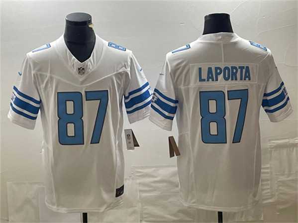 Mens Detroit Lions #87 Sam LaPorta White 2023 F.U.S.E. Vapor Untouchable Limited Jersey